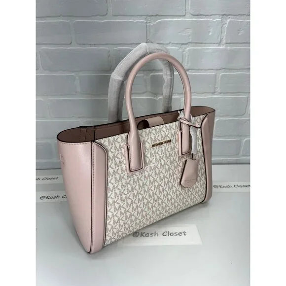 Michael Kors satchel MD purse ipad case kali shoulder bag opticwhite Rose Gold